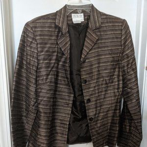 Short dress jacket, purple & beige, size 12